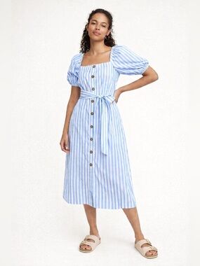 J. Crew Cottage midi dress in stripe Size Large